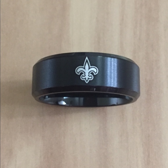 New Orleans Saints Black Stainless Steel Ring - Picture 5 of 5